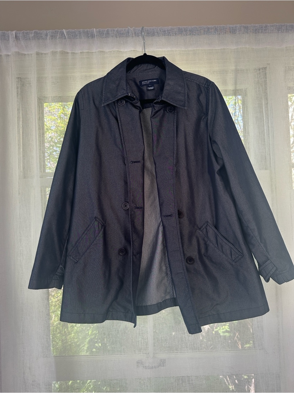 Jones New York Black Button-Front Coat